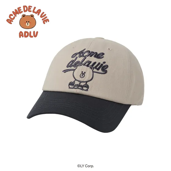 Mũ b&oacute;ng ch&agrave;y AUTHENTIC BROWN TWO TONE LINE FRIENDS Than ch&igrave;