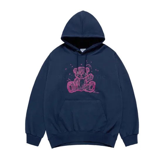 Áo Hoodie Hand Sketch Bear Xanh Navy