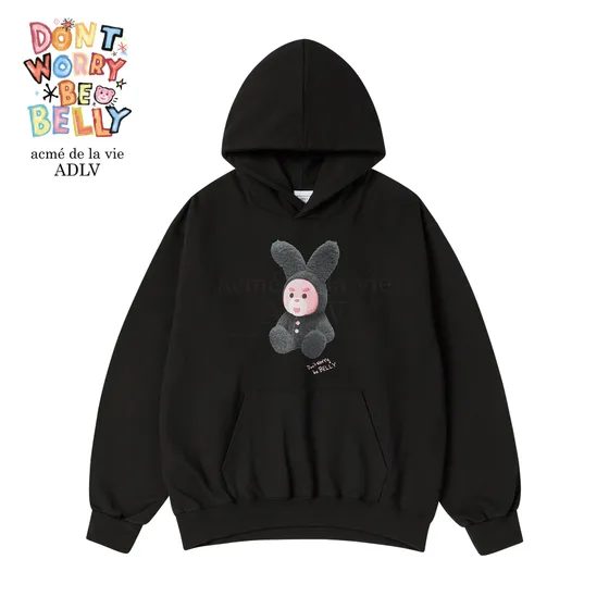 Áo Hoodie Rabbit Belly Đen
