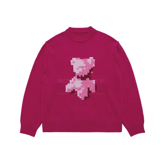 &Aacute;o Len Pixel Bear Artwork Hồng