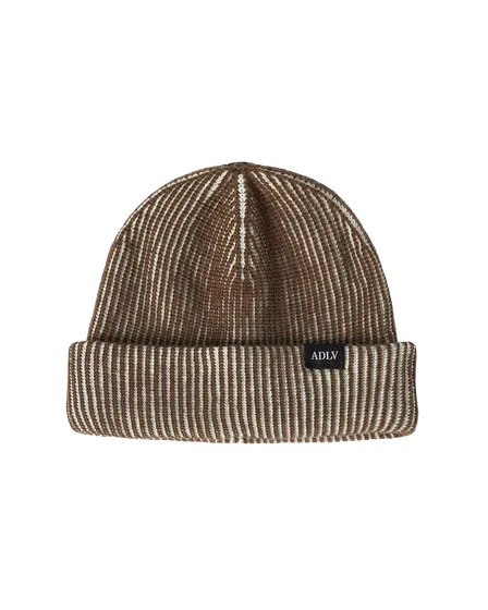 Mũ Beanie Two Tone Label Point Nâu