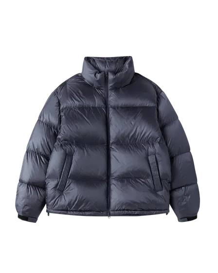 &Aacute;o Kho&aacute;c Stitch Basic Logo Short Duck Down Xanh navy