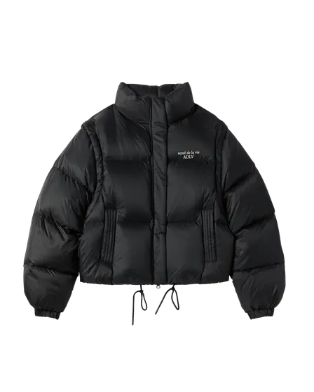 &Aacute;o Kho&aacute;c nữ Detachable Crop Duck Down Đen