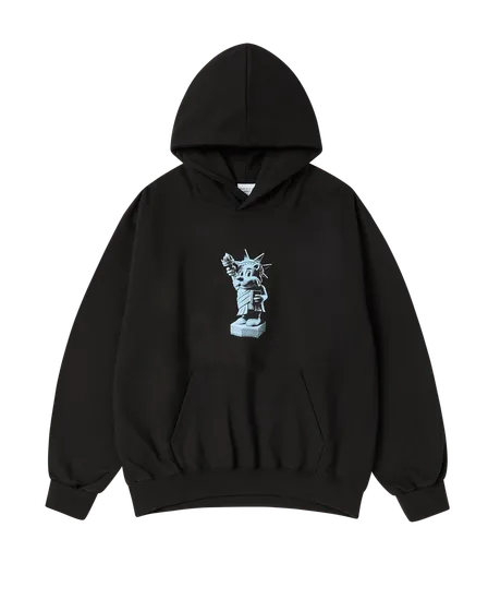 Áo Hoodie Ac Bear Statue Of Liberty Đen