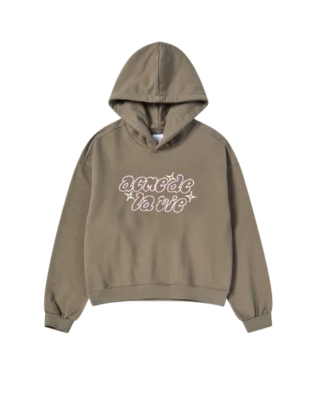 Áo Hoodie nữ crop Twinkle Ca cao