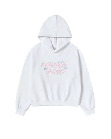 Áo Hoodie nữ crop Twinkle Trắng