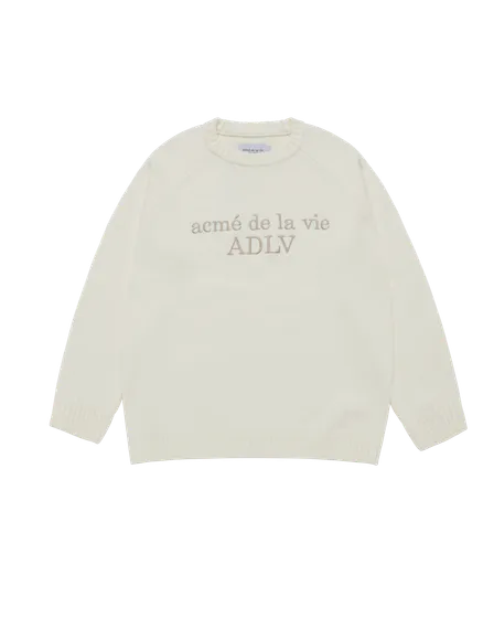 Áo len Basic Logo Trắng ngà