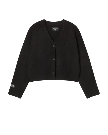 &Aacute;o Cardigan nữ V Neck Solid Đen