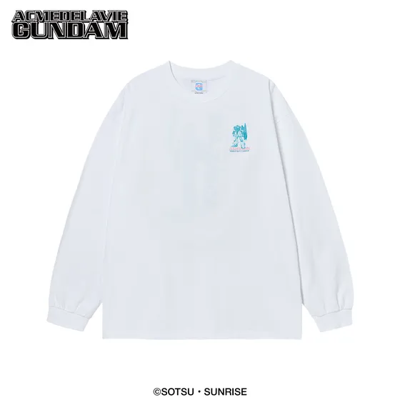 Áo Thun Dài Tay MOBILE SUIT Z GUNDAM Pilot Bio Washing Trắng