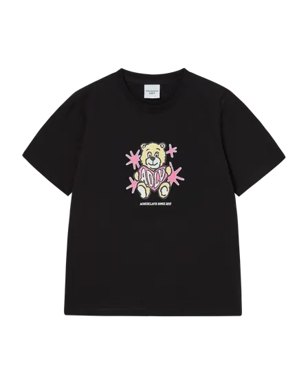 &Aacute;o Thun nữ AC Bear Heart Đen