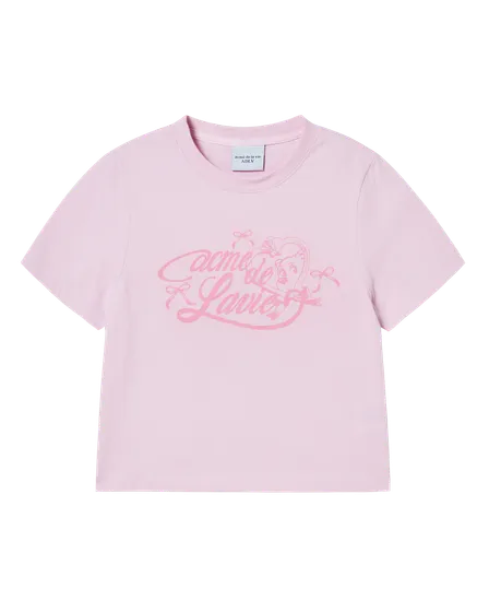 &Aacute;o Thun nữ crop Mirror AC Bear Hồng