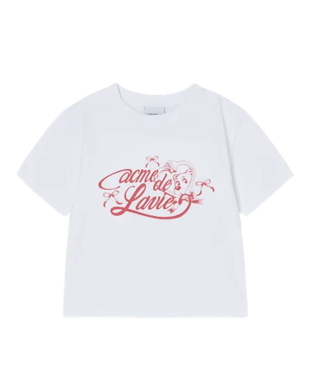 &Aacute;o Thun nữ crop Mirror AC Bear Trắng