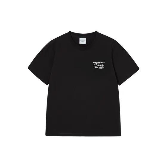 &Aacute;o thun nữ Doodle Fuzzy Rabbit Đen