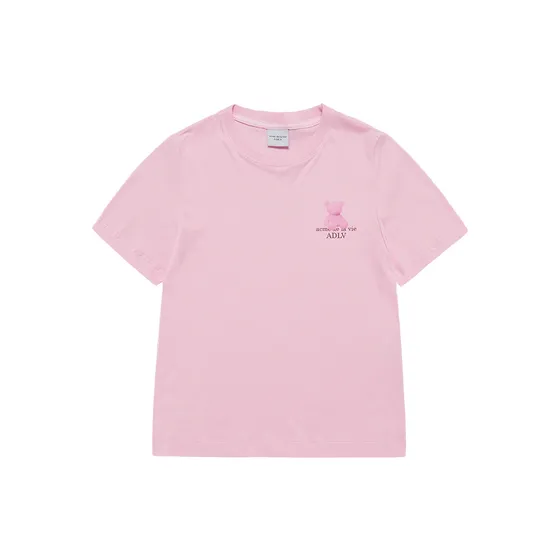 &Aacute;o thun nữ Fuzzy Bear Hồng nhạt