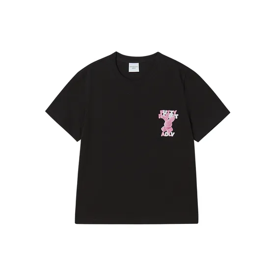 &Aacute;o thun nữ Fuzzy Font Rabbit Đen