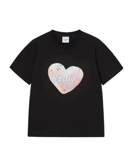 &Aacute;o thun nữ Heart Doughnut Đen