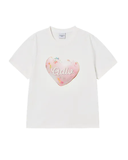 Áo thun nữ Heart Doughnut Kem
