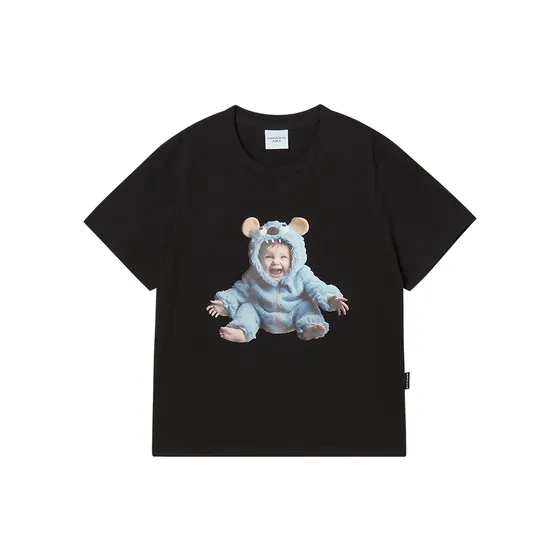 Áo thun nữ Baby Face Monster Baby Đen
