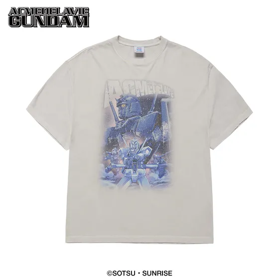 Áo Thun MOBILE SUIT GUNDAM Operation V Pigment Washing Xám