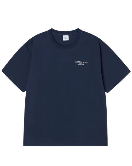 Áo Thun Border Line Basic Logo Xanh navy đậm