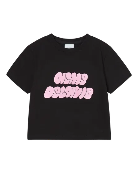Áo Thun nữ crop Cloud Font Đen