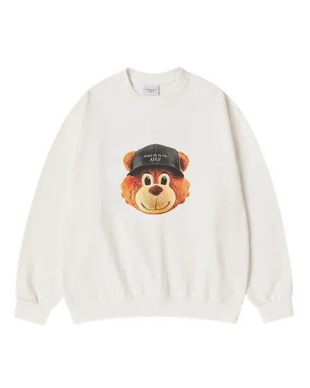 Áo Nỉ 3D Ac Bear Face Kem