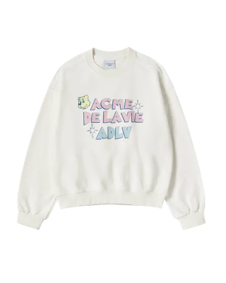 Áo Nỉ nữ crop Ac Bear Candy Kem