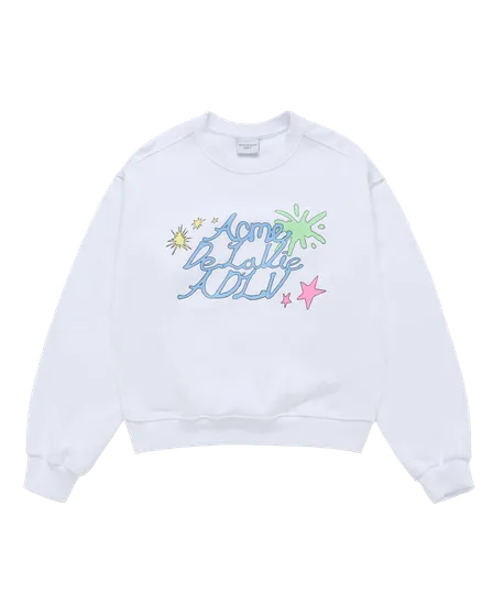 Áo Nỉ nữ crop Palette Lettering Trắng