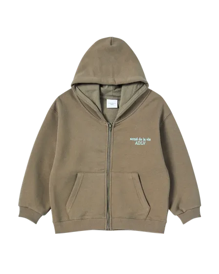 [KIDS] Áo Hoodie Border Line Basic Logo Ca cao