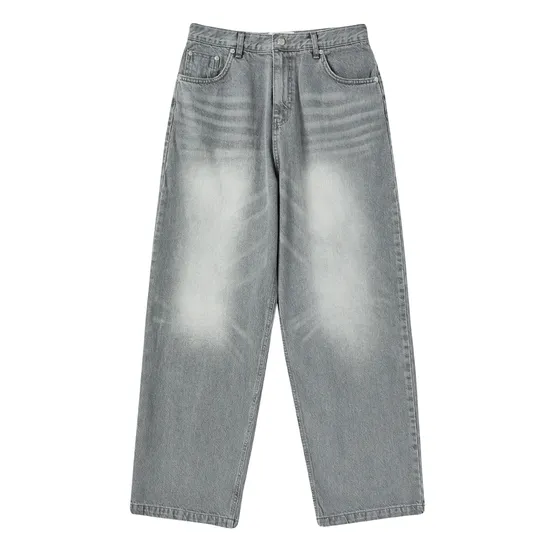 Quần Denim Set Up Wide X&aacute;m