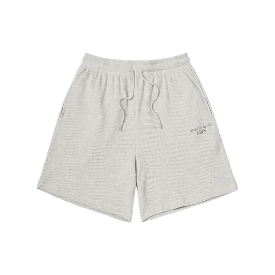 Quần Short Embo Logo Waffle Trắng Ng&agrave;