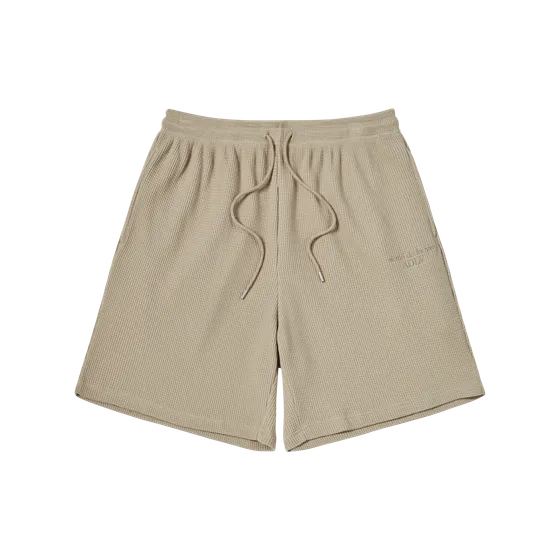 Quần Short Embo Logo Waffle N&acirc;u Nhạt