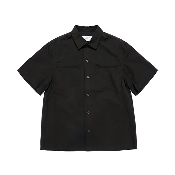 &Aacute;o Sơ Mi Ngắn Tay Oversize Ripstop Đen