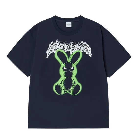 &Aacute;o Thun Neon Alien Rabbit Xanh navy