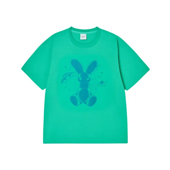 &Aacute;o Thun Solo Rabbit Alien Xanh l&aacute; s&aacute;ng