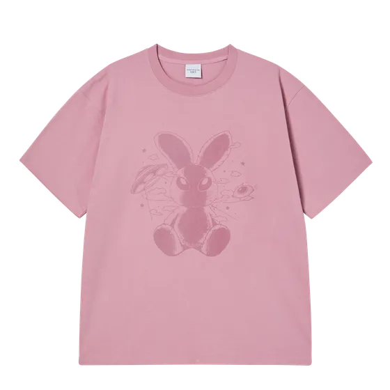 &Aacute;o Thun Solo Rabbit Alien Hồng nhạt