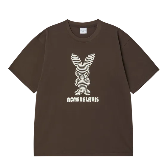 &Aacute;o Thun Stripe Rabbit N&acirc;u đậm