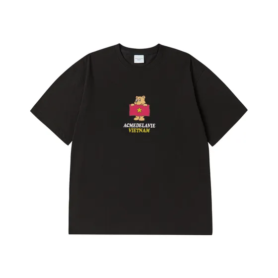 Áo Thun Ngắn Tay ADLV Bear For Vietnam Đen