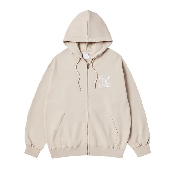 &Aacute;o Hoodie K&eacute;o Kh&oacute;a Ink Stamp Logo Zip Be