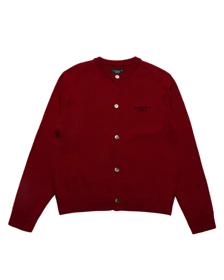 &Aacute;o cardigan SOLID CREW NECK Đỏ đậm