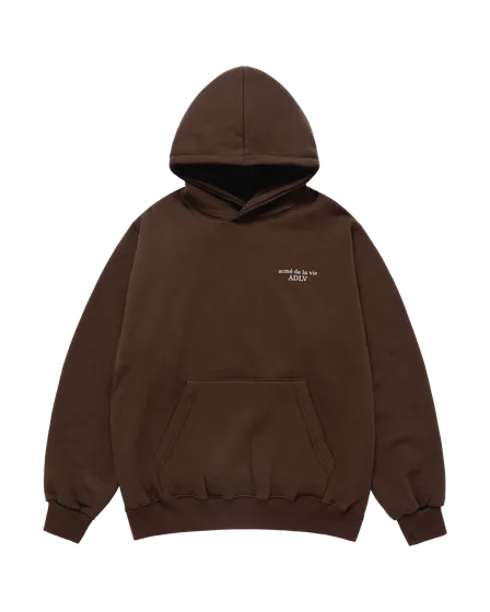 &Aacute;o hoodie BASIC LOGO NAPPING SEASON2 N&acirc;u đậm
