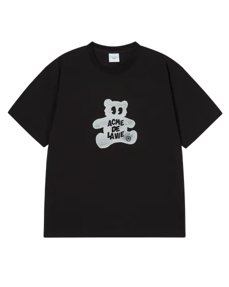 &Aacute;o thun ngắn tay BEAR WORLD TOUR Đen