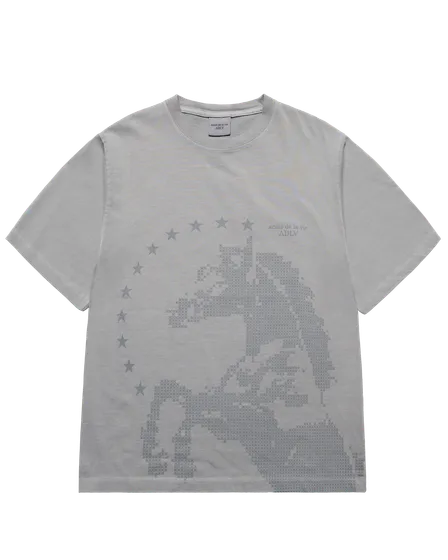 &Aacute;o thun STAR HORSE PIGMENT X&aacute;m nhạt