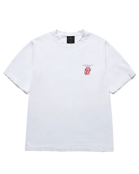 &Aacute;o thun ROLLING STONES BASIC LOGO Trắng