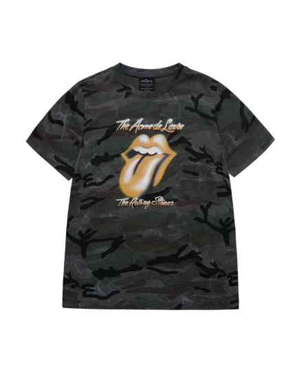 &Aacute;o thun nữ ROLLING STONES CAMO BLUR Đen