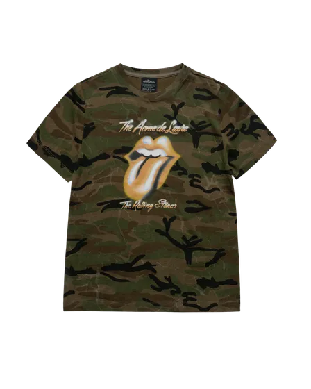 &Aacute;o thun nữ ROLLING STONES CAMO BLUR Kaki