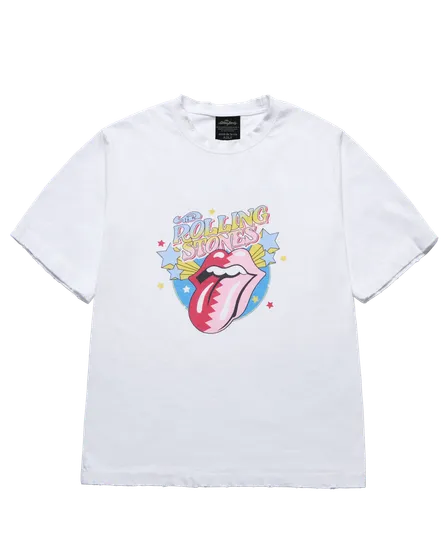 &Aacute;o thun ROLLING STONES ZIGZAG STAR Trắng