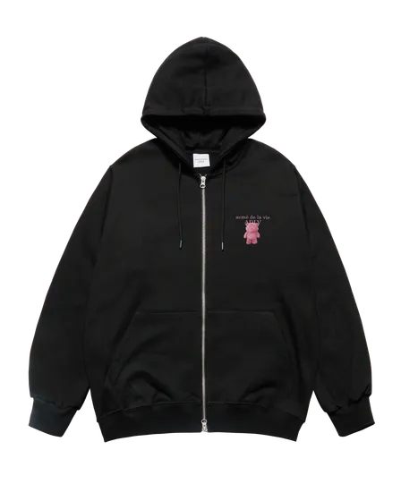 &Aacute;o hoodie FUZZY AC BEAR BASIC LOGO NAPPING Đen