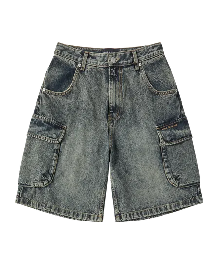 Quần short UTILITY DYING DENIM Xanh dương