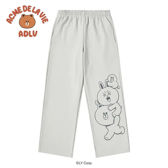 Quần PLAY WITH LINE FRIENDS X&aacute;m nhạt